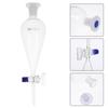 Borosilicate Glass 125 ML Conical Separatory Funnel - Separatory Funnel Pear Funnels with PTFE Stopcock, Laboratory Heavy Wall Conical Separatory