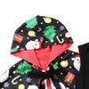 Kids Girls Christmas Costume Xmas Print Cloak and Sleeveless Mesh Dress