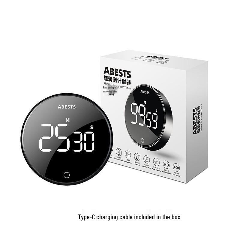 Multifunctional Electronic Rotating Timer Kitchen Alarm Stopwatch with Magnetic Reminder