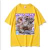 Cute Baby Hippo Moo Deng Kawaii Funny T Shirts for Unisex Women Summer Casual Oversized Tshirt Vintage Fashion Pure Cotton T Shirt