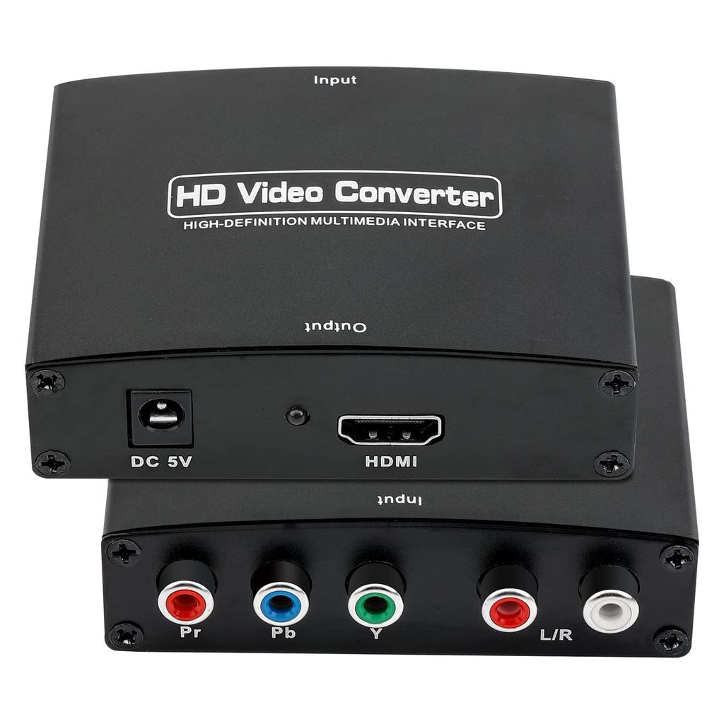 SAIZHUO Component YPbPr To HDMI Converter Kit RGB To HDMI Adapter with HDMI and Component Cables for 1080 HDTV - (Black)