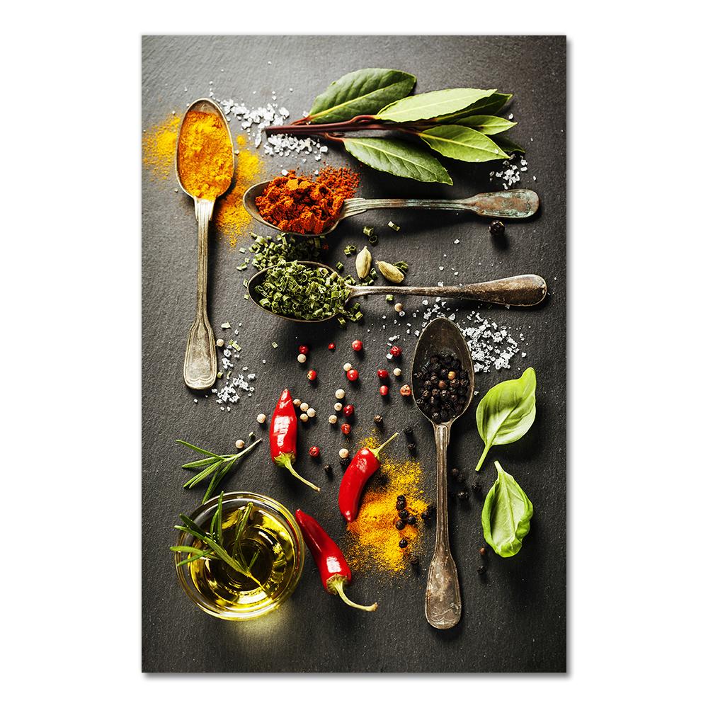 Bucătărie tematică amestec de ierburi și condimente pictură pe pânză postere și imprimeuri Cuadros imagini de perete pentru decorarea sufrageriei la restaurant