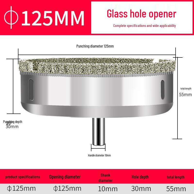 Emery Glass & Tile Drill Bit, 3-200mm Rotary Hole Saw for Marble