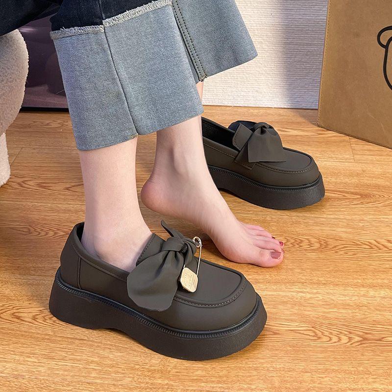 New British style small leather shoes women's spring and autumn versatile jk uniform nurse muffin platform Mary Jane single shoes