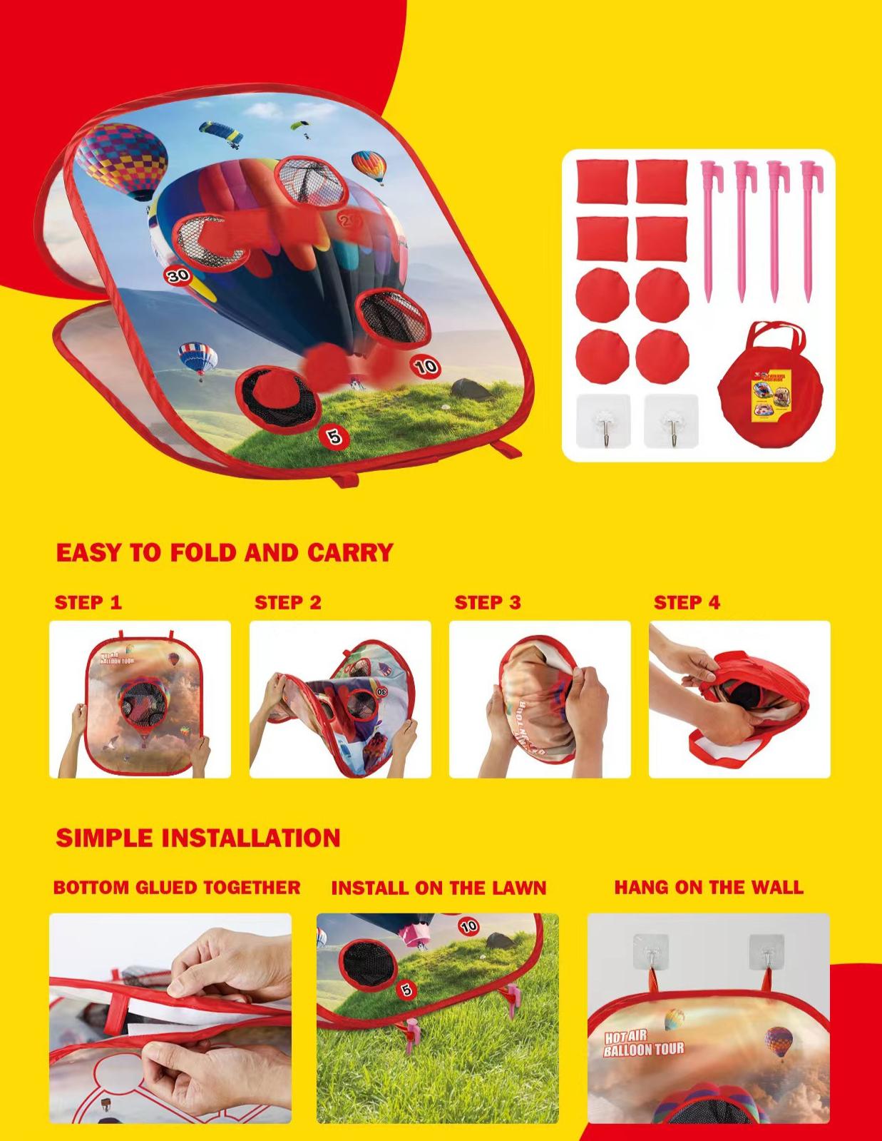 

Детская сумка-погремушка 3 в 1, складная игровая игрушка для улицы, спортивные игрушки, баскетбольная многофункциональная складная мишень, игрушка 2281a-5 Y