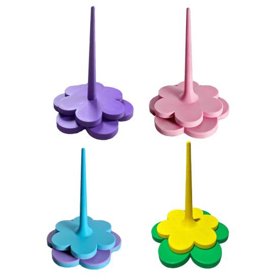 3D Printed Flower Yarn Holder for Crocheting Knitting Tangle-Free Yarn Ball Dispenser Stand Smooth Yarn Spinner for Women Crafters