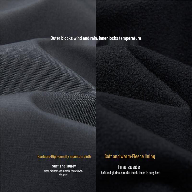 Giordano Men's Windproof Fleece-Lined Hooded Soft Shell Jacket