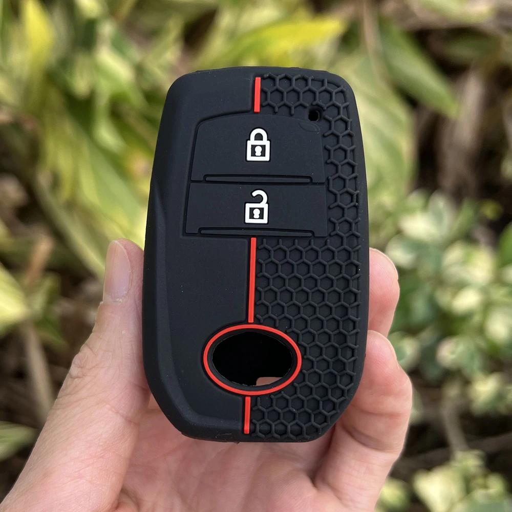 

Silicone Car Key Cover Case for Toyota Land Cruiser 200 Prado Crown TLK 200 Yaris Cross Hilux Innova Rav4 Fortuner Camry 55 50 чорний