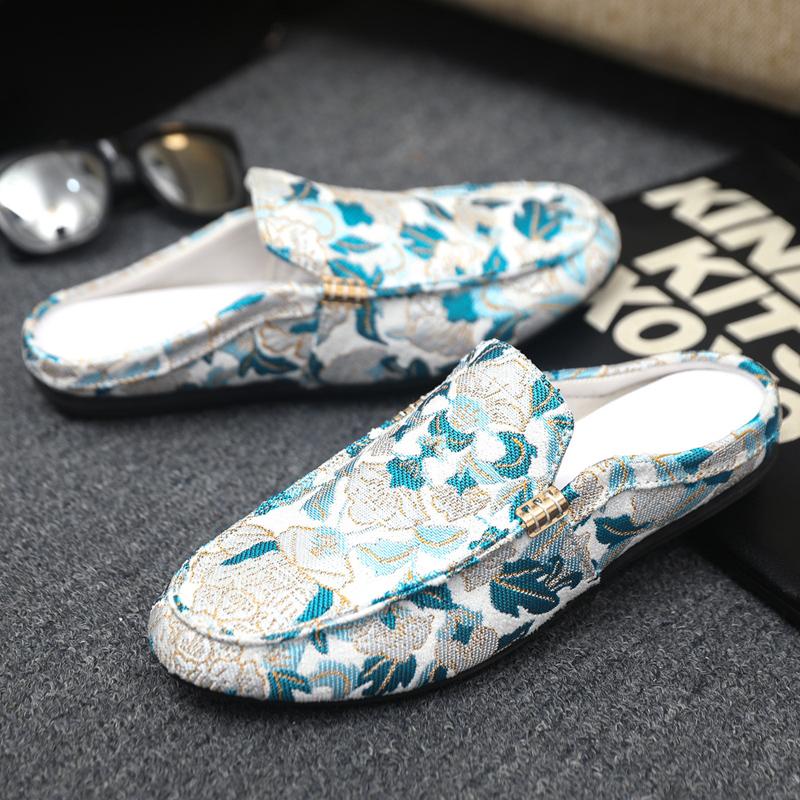 Fashion Summer New Canvas Men's Casual Shoes Comfortable Non-slip Man Half Slippers Lightweight Walking Shoes Design Fashion Sport Shoes