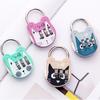 Code Number Lock Anti-theft High Strength Accurate Cute Cat Mini Luggage Suitcase Number Password Lock for Dorm