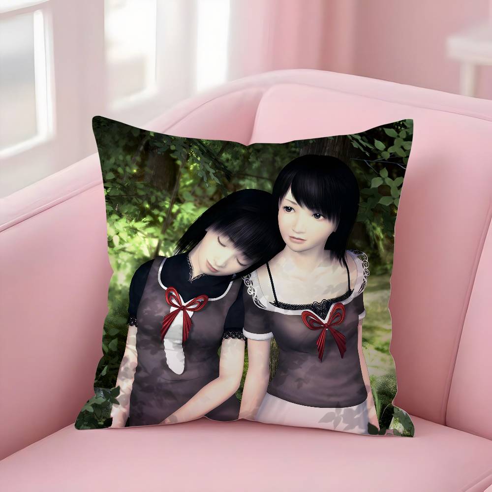 Horror Game F-Fatal FrameS II Pillow Case Soft Plush Fabric Double Sided Print Decorative Home Living Room Gift Cushion Cover