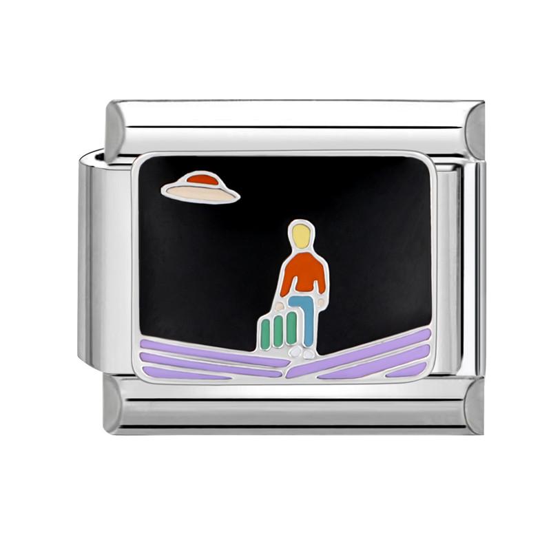 Negru Nr.8 Minge Ochi de Pisică Tai Chi Fluture Inimă Zale Charm Italian Se Potrivește Brățară 9mm Oțel Inoxidabil Femei DIY Făcând Cadouri