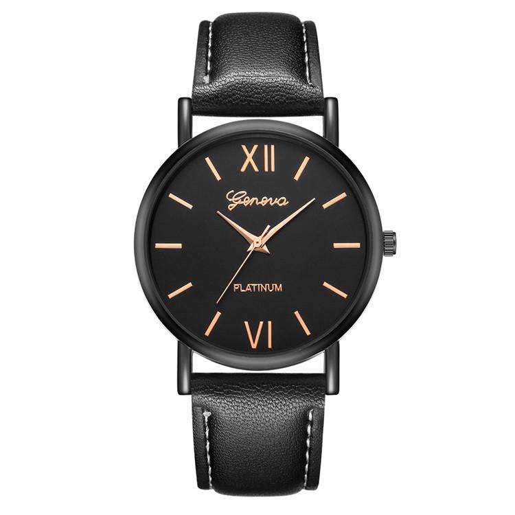Men Watch Leather Sports Minimalism Fashion Rose Gold Dial Quartz Casual Electronic Mens Watches Male Clock Orologio Uomo