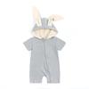 Infant Bunny Ear Jumpsuit - Summer Short Sleeve Romper for Babies and Toddlers