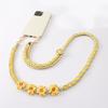 Hand Braided Phone Lanyard Bohemian Flower Design Crossbody Adjustable Wide Shoulder Strap Bag Key Badge Lanyard with Metal Hook