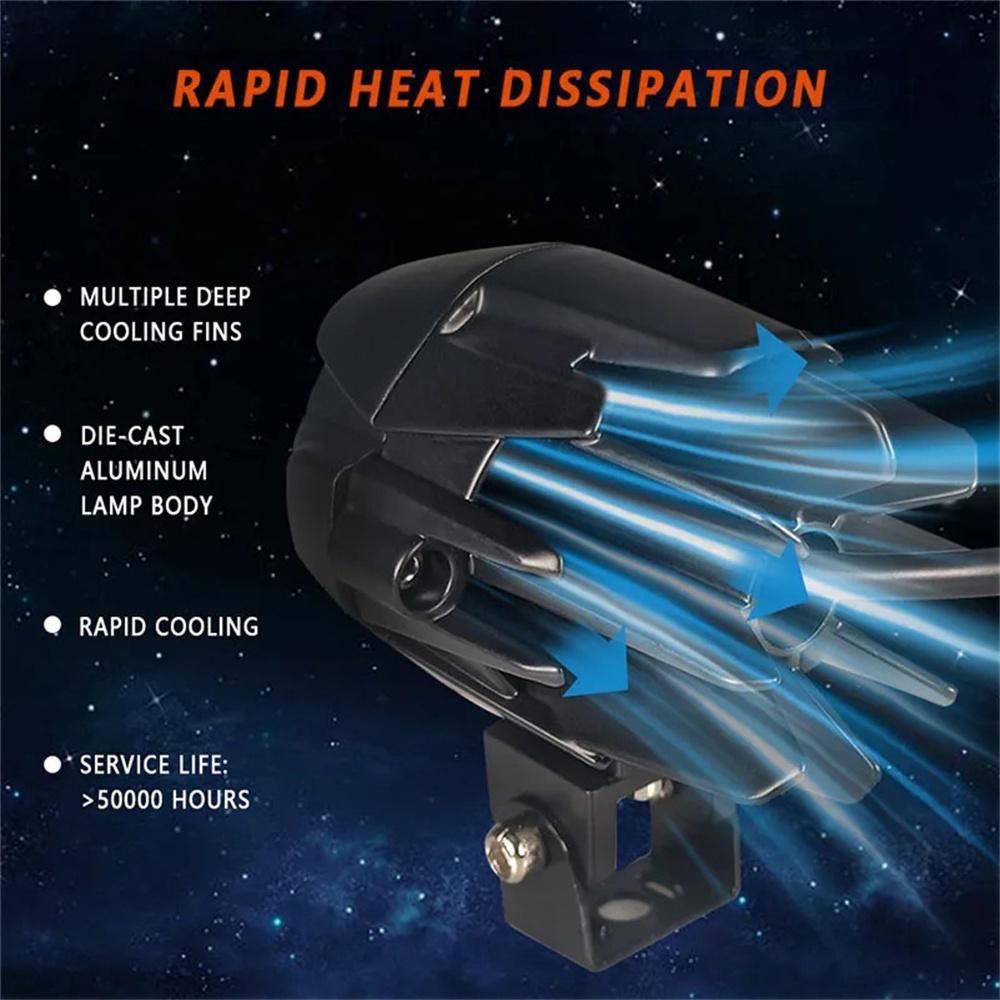 MOFOX W05 Motorcycle LED Fog Light Dual Head Spotlight 40W 8000Lms High/Low Beam Light