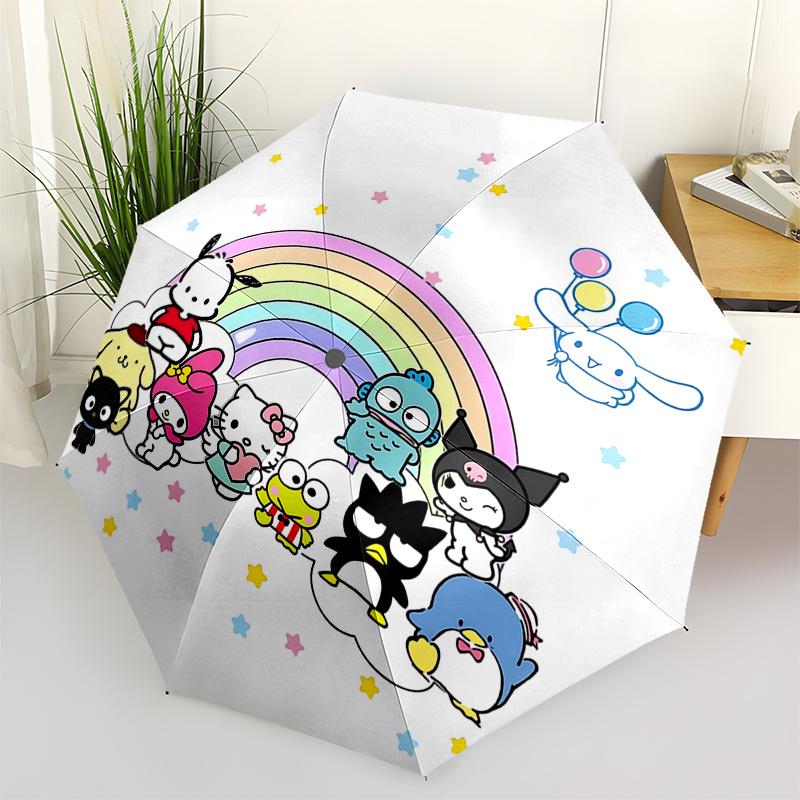 

Hello Kitty, Birthday Automatic Open/Close Umbrella Cute Umbrella with Cute Design, Portable 3 Fold Compact Umbrella for Men & Women, Hallow