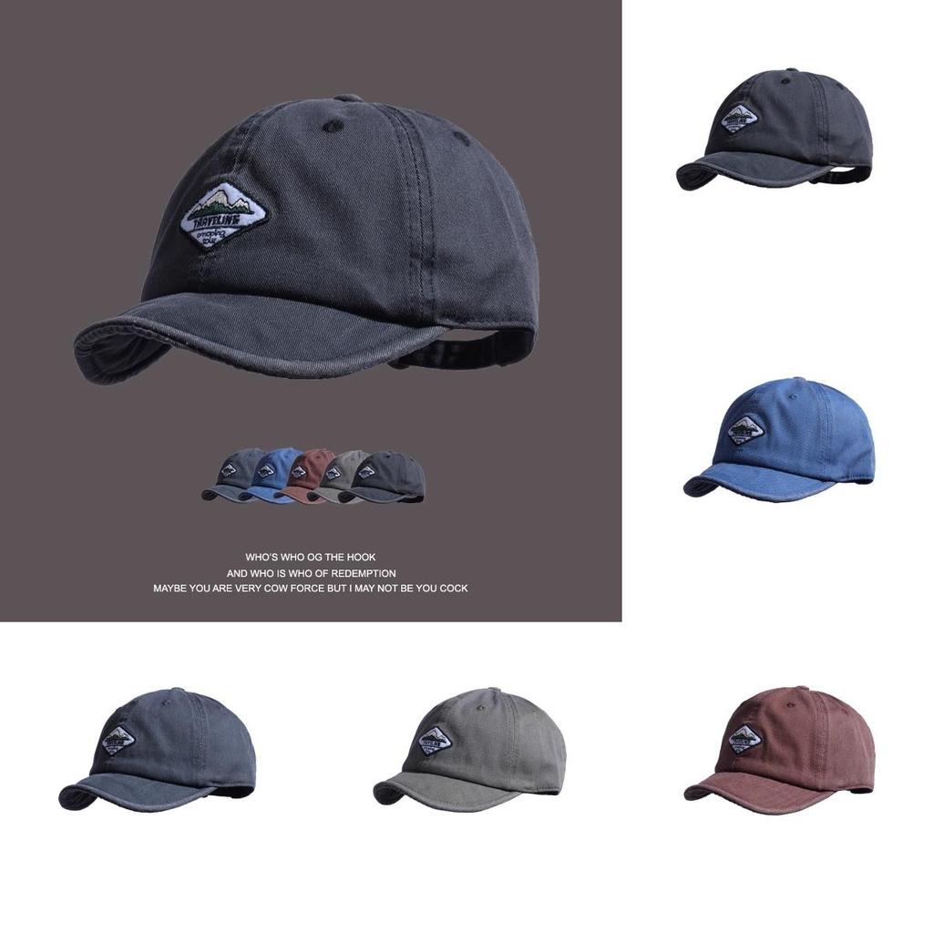 Mountain And Forest Print Baseball Cap With Embroidered Letters For Casual Outdoor Wear