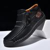 Large Size Men's Shoes Outdoor Casual Shoes One-pedal Flat-soled Handmade Leather Shoes Spring High-top Large Size Shoes