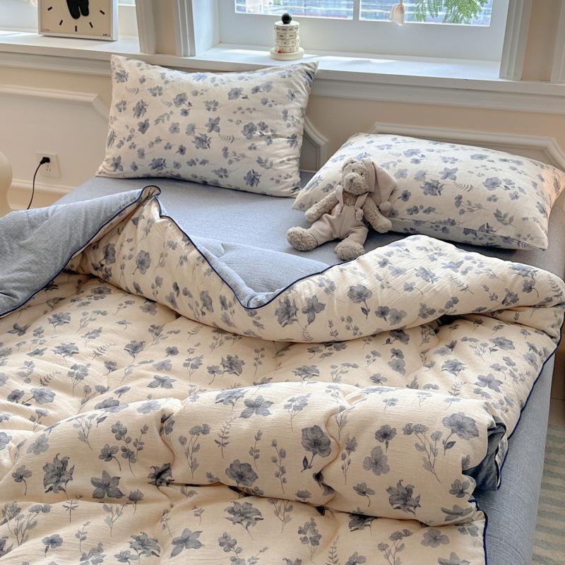 2025 Original Linen Crinkled Gauze Double Layer Quilt Comforter for Winter, Spring & Autumn