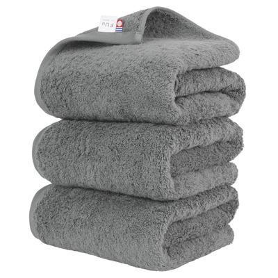 OruTa Imabari Towel Bath Towel Gentle On FUu Hotel Perfect for After Ryokan Bath Charcoal 3-Piece Set, 100% Cotton, Thick, Soft, Absorbent, Skin,