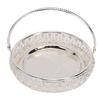 Metal Fruit Tray Zinc Alloy Round Snack Dessert Pastry Serving Tray with Handle for Family Gathering Table Decoration
