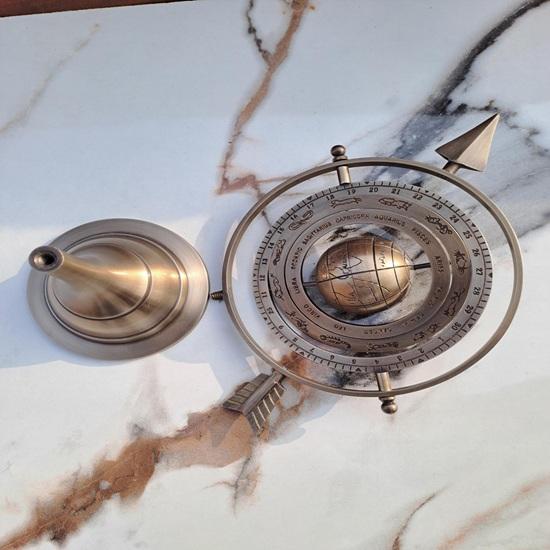 Nautical Brass Armillary Sphere Globe with Arrow Zodiac 30.48 Cm Desk Decor Ideal for Offices, Libraries Wedding, Studies Anniversary Gift Less