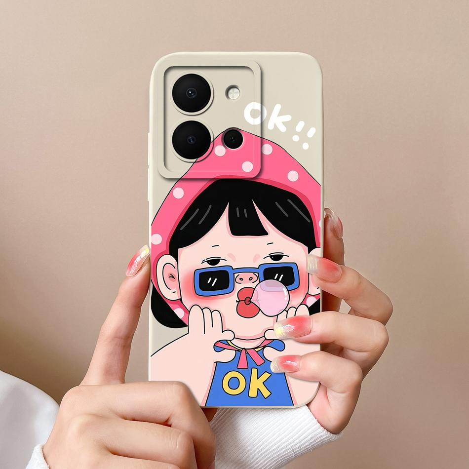 For Vivo Y36 4G 5G Phone Case Cute Design Camera Protection Back Cover For Vivo Y 36 Soft Liquid Silicone Shockproof Funda Shell