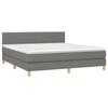 Maison Exclusive - Sommier à lattes de lit et matelas et LED Gris foncé 160x200 cm