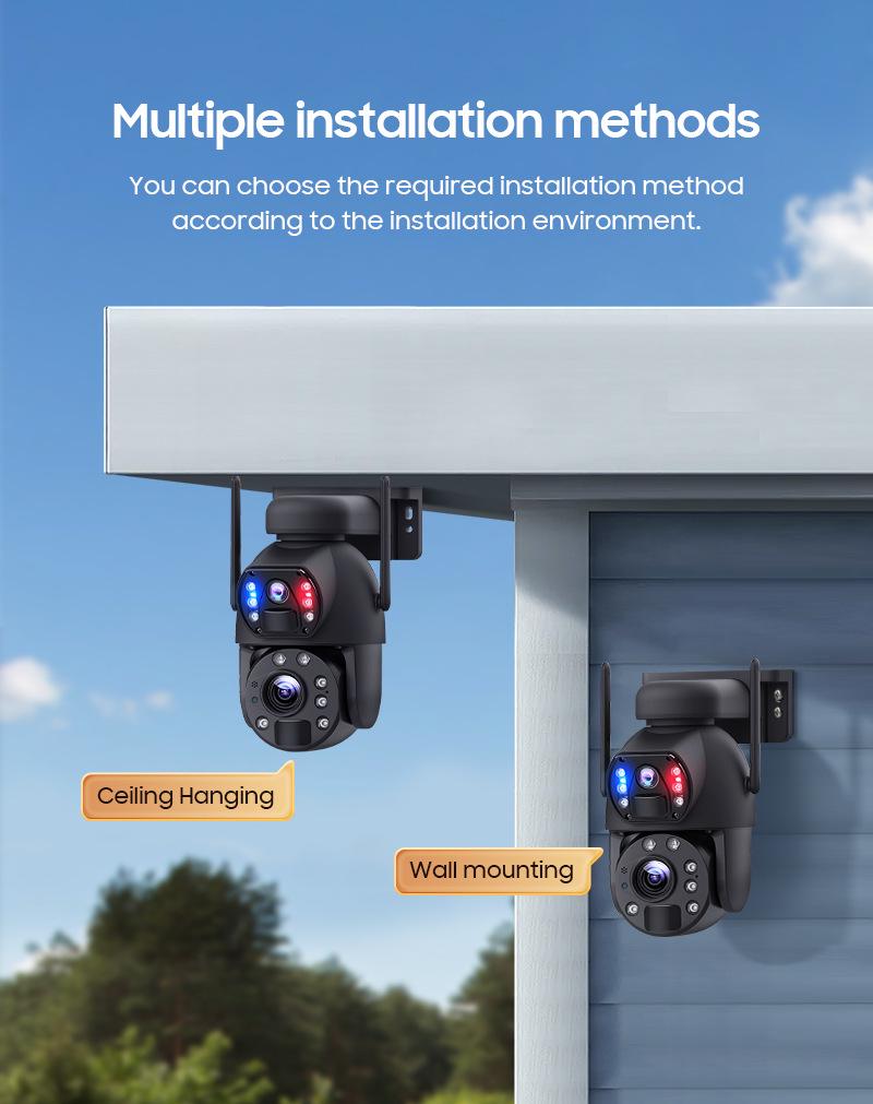 6MP HD Solar-Powered Dual Screen Waterproof Surveillance Camera with 20x Optical Zoom