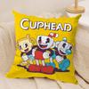 Game CCupheadS Cushion Cover Silky Short Plush DoubleSided Printed Pillow Case for Sofa All Seasons Home Decor Gift