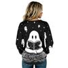 Women's Long Sleeve Flannel Top with Halloween Print for Fall Holiday