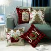 Christmas Digital Printed Christmas Tree Classic Red and Black Plaid Christmas Style Home Sofa Decoration Cushion Cushion