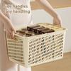 4Pcs Storage Baskets with Handle Large Capacity Hollow Breathable Stackable Decorative Toys Clothes