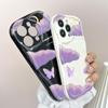For iPhone 16 15 14 13 12 Samsung S24 S23 S22 A06 A13 A14 A15 A16 A55 Redmi Note 13 12 Purple Butterfly Cloud Pattern Soft TPU Phone Case