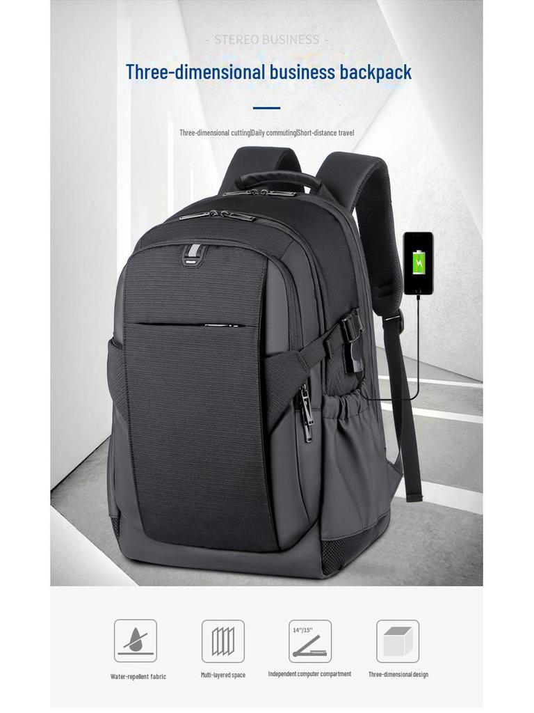 High-End Fashion Backpack: Lightweight, Waterproof, Unisex, Travel & Commuter Bag with Laptop Compartment