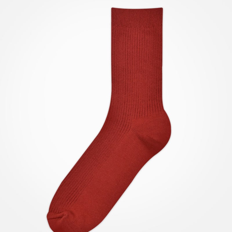 UNBDAY Women's 2-1 Gold Color Socks - Red
