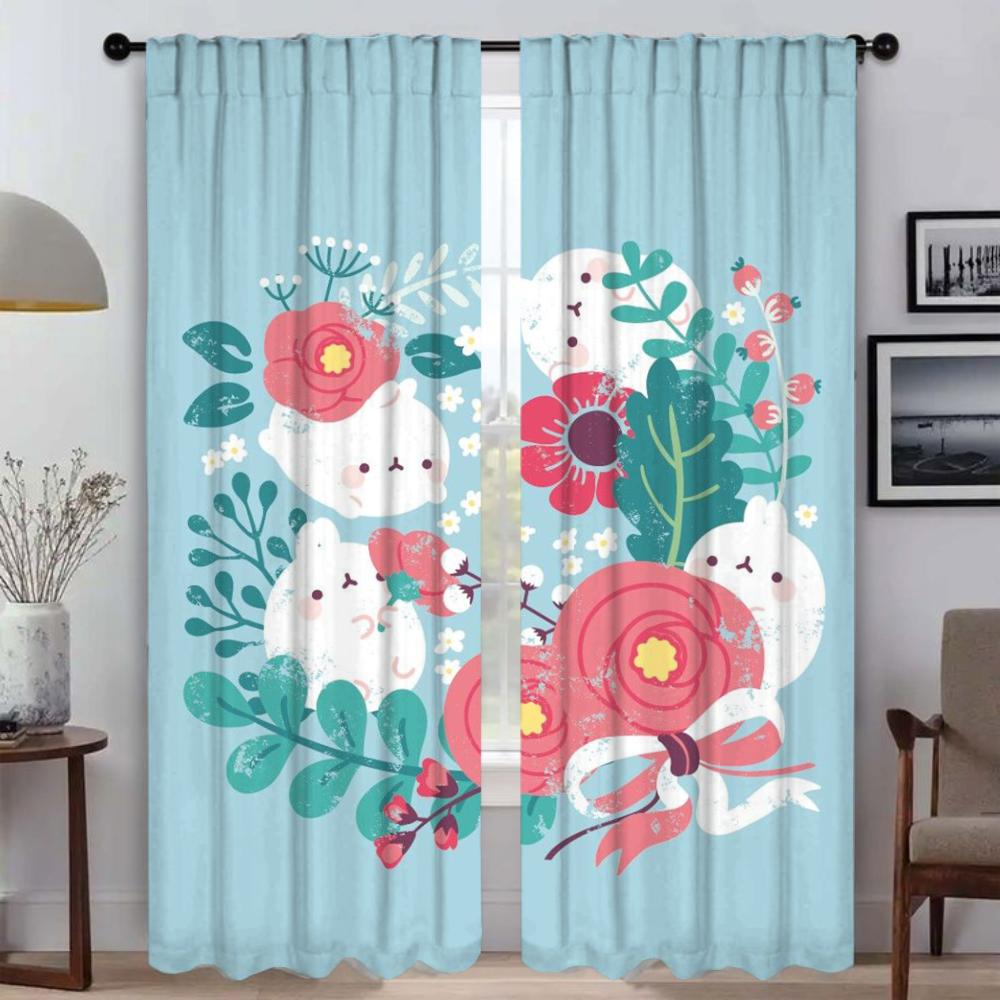 M-Molangs Blackout Curtain for Room 2 Panel Anti-mosquito Curtains Halloween Decoration Blinds Partition Tulle for Bedroom Child