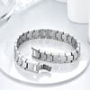 Stainless Steel Mens Geometric Black Bracelet Minimalist Luxury Style Casual Office Wear