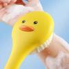 Adorable Yellow Duck Soft Bristle Bath Brush for Adults & Kids - Long Handle Back Scrubber