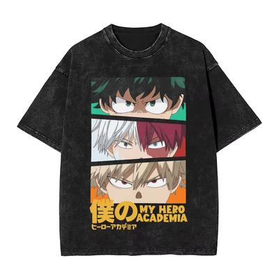My Hero Academia Anime Tričko Pánské Dámské Oblečení Bakugou Midoriya Vyprané Tričko Letní Krátký Rukáv 100% Bavlna Trička Topy