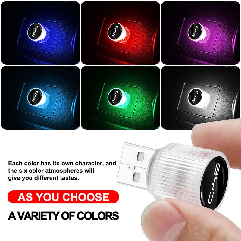 Car Emblem USB Atmosphere Light Portable Car Mini LED Lamp Caps For BYD Qing Song Tang Yuan F3 I3 F0 F6 S6 S8 E5 E6 G3 G6 L3 S7