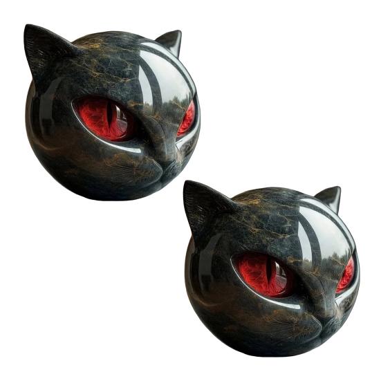 Mini Cat Stone Resin Cat Head Figurine Collectible Healing Stone Marble Texture Cat Stone Keepsake Gift for Cat Lovers Women Men