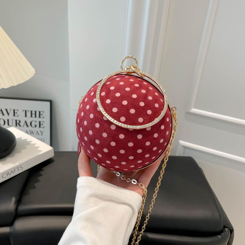 Fashionable Hand-held Small Crossbody Round Bag, Light Luxury Single-shoulder Crossbody Chain Bag