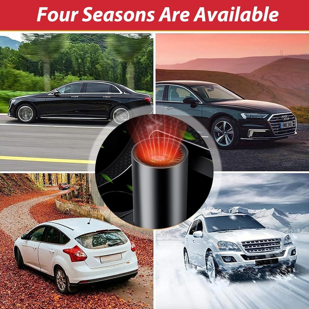 12V Portable Car Heater & Cooling Plugs Into Cigarette Lighter, Defroster for Car Windshield Heating Fast Heating Defrost Defogger with Suction