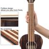 AKLOT Bass 30 Inch Ukulele Bass EADG Soft Case Strap Pick Included Ukulele, (Ebony Brown)