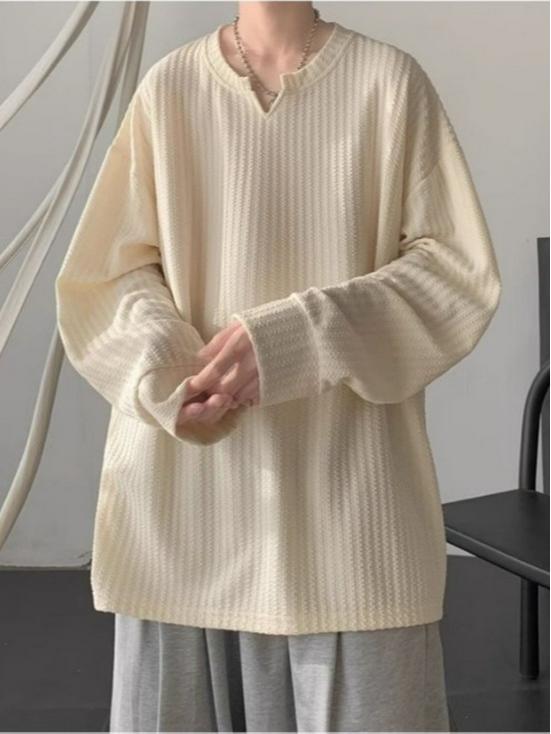 Unisex Plus Velvet Thick Loose Sweater Long Sleeve Base Layer for Autumn/Winter