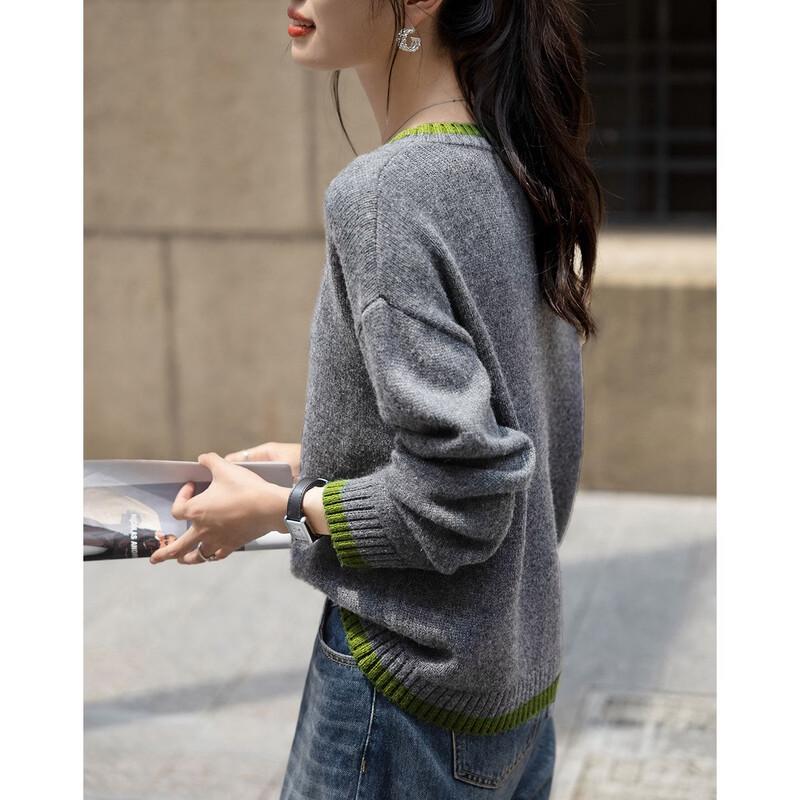 Demana Women's Winter Wool Blend Embroidered Sweater