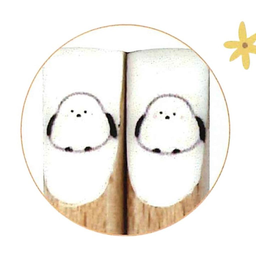 Tanaka Chopsticks Mono Shima Enaga Long-tailed Tit Natural Wood Chopsticks 18cm Made in Japan No.995182