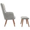 vidaXL Relaxsessel mit Hocker Hellgrau Samt